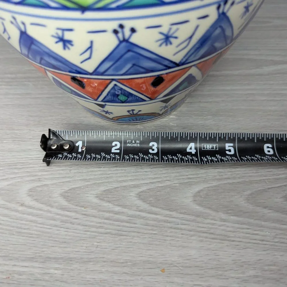 Ceramic Bulb Vase Colorful Decorative Vase 9.5